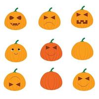 Halloween pumpkin set vector