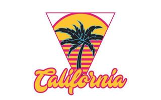 California west coast surf illustration, vectors, t-shirt graphics surfing apparel t shirt fashion design, summer beach palm tree tee graphic, typographic art, state west coast travel souvenir