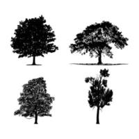 vector libre de siluetas de árboles de roble