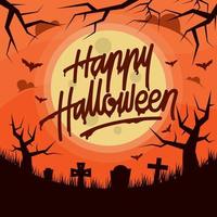 Happy Halloween handlettering Typography design vector