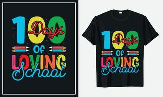 100 días de escuela vector de diseño de camiseta