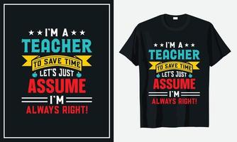 Teacher t shirt design vector