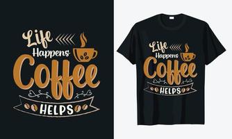 vector de diseño de camiseta de tipografía de café