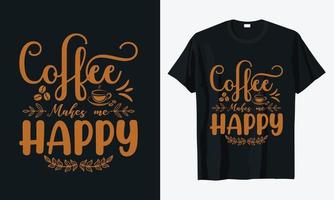 vector de diseño de camiseta de tipografía de café