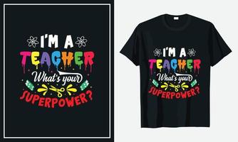 Teacher t shirt design vector