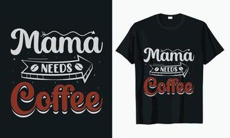 vector de diseño de camiseta de tipografía de café