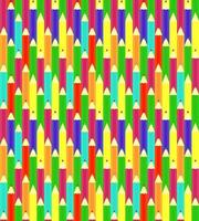 Seamless geometric pattern with colorful pencils in a flat style. Vector illustration