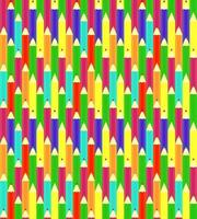 Seamless geometric pattern with colorful pencils in a flat style. Vector illustration