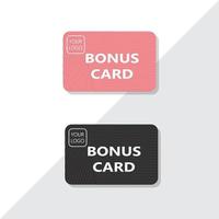 Minimalistic design template for a bonus card in two colors. Vector illustration