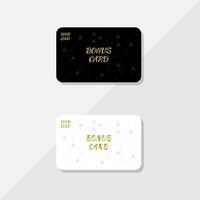 Bonus card with triangles in the background. Formal dark and light template useful for any design of invitation, shopping card loyalty card, voucher or gift coupon vector