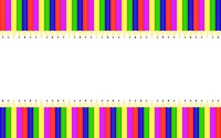 Colored pencils isolated on white background. Illustration on the theme of school, drawing, creativity with a place for text. Photo frame made of colored pencils. Vector illustration