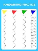 Handwriting practice sheet illustration. Paper airplanes. Materials for teaching and development of children. Vector illustration