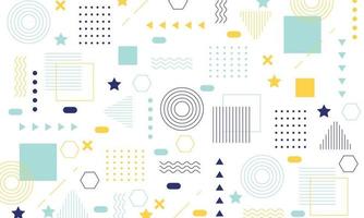 Abstract flat geometric background design vector