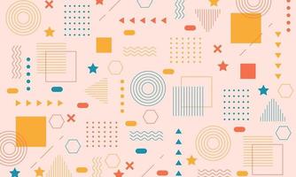 Abstract flat geometric background design vector