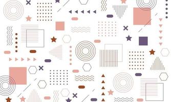 Abstract flat geometric background design vector