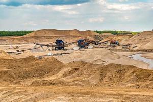 huge digger in quarry  for sand extraction mining photo