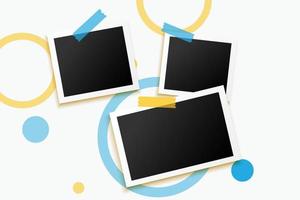 Realistic Hanging Photo Frames Design, Colorful And Premium Vector. Creative Photo Frames Collage With Realistic Design, And Free Vector File Download.