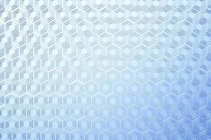 3d illustration of a blue honeycomb. Pattern of simple geometric hexagonal shapes, mosaic background. photo
