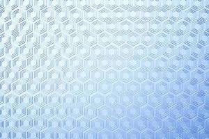 3d illustration of a blue honeycomb. Pattern of simple geometric hexagonal shapes, mosaic background. photo