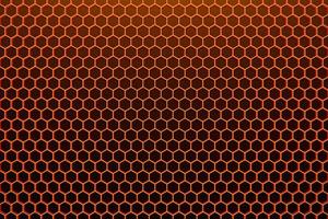 Ilustración 3d de un panal monocromático de panal naranja para miel. patrón de formas hexagonales geométricas simples, fondo de mosaico. concepto de panal de abeja, colmena foto