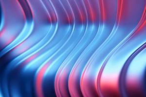 Geometric stripes similar to waves. Abstract   blue and pink glowing crossing lines pattern. 3d illustration photo