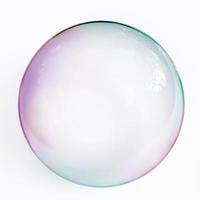 burbuja de ensueño de colores sobre fondo blanco 3d render foto