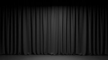 escenario de teatro vacío con cortinas de terciopelo negro. ilustración 3d foto