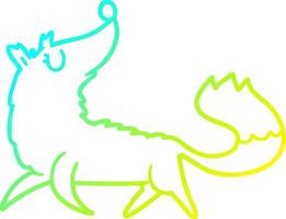 cold gradient line drawing cartoon fox vector
