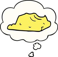 cartoon butter and thought bubble vector