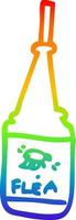 rainbow gradient line drawing cartoon flea treatment vector