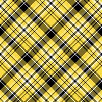 Seamless pattern in exquisite cozy yellow, white and black colors for plaid, fabric, textile, clothes, tablecloth and other things. Vector image. 2