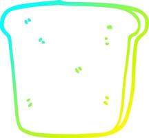 cold gradient line drawing cartoon slice of bread vector