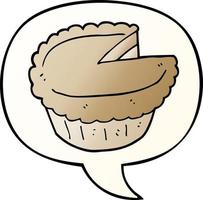 cartoon pie and speech bubble in smooth gradient style vector