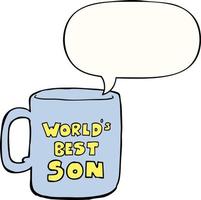 worlds best son mug and speech bubble vector