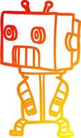 warm gradient line drawing cartoon robot vector