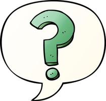 cartoon question mark and speech bubble in smooth gradient style vector