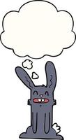 cartoon rabbit and thought bubble vector