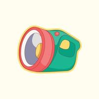 Flashlight cartoon sticker icon flat design vector