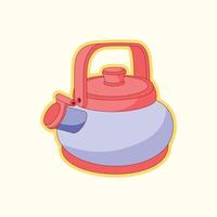 Kettle cartoon sticker icon flat design vector