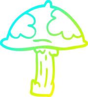 cold gradient line drawing cartoon poisonous toadstool vector