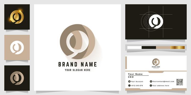 Letter O or om monogram logo with business card design