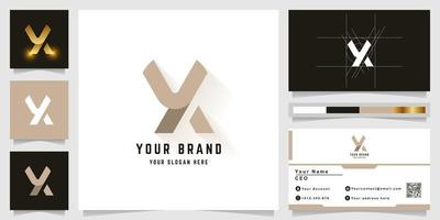 Letter X or YX monogram logo with business card design vector