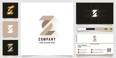 Letter Z or aL monogram logo with business card design vector