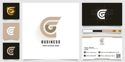 Letter CG or G monogram logo with business card design vector