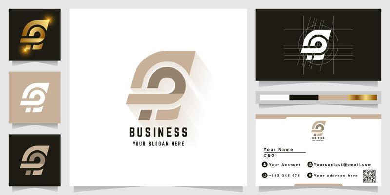 Letter CP or Ge monogram logo with business card design