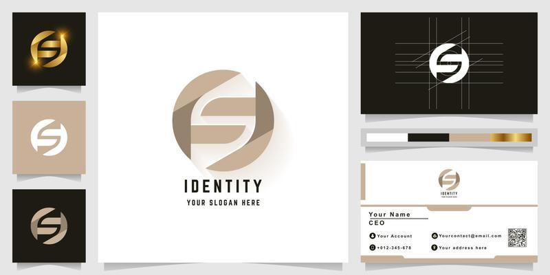 Letter H or S monogram logo with business card design