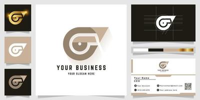 Letter G or like eye monogram logo with business card design vector