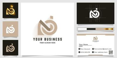 Letter NO or Nio monogram logo with business card design vector