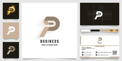 Letter P or PD monogram logo with business card design vector