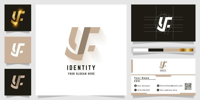 Letter y or yf monogram logo with business card design